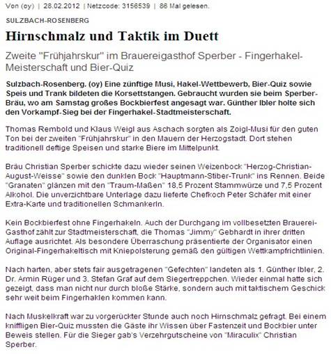 Sperber-Bockbierfest 2012